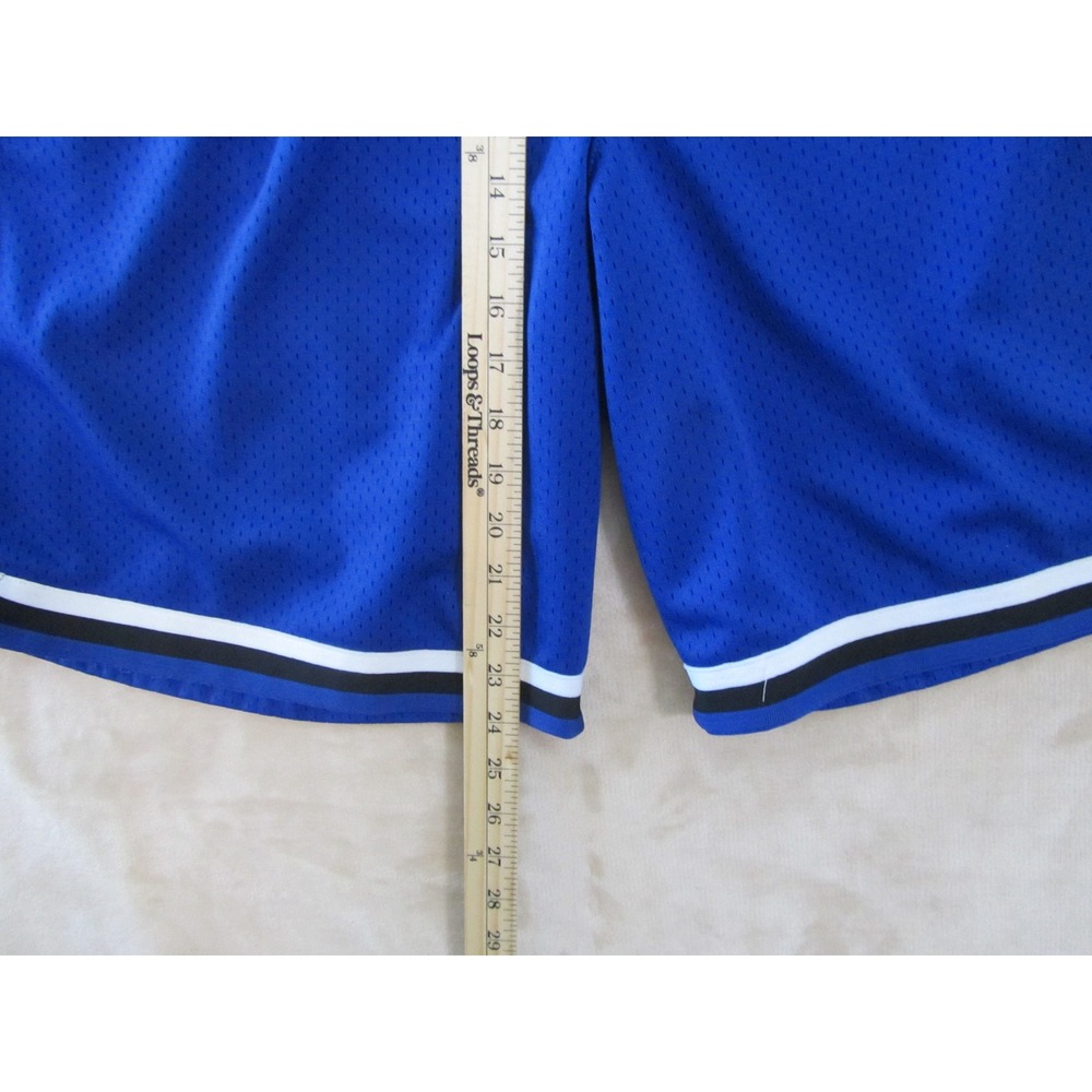CSG Mens 4XL Mesh Basketball Shorts Royal Blue Striped Trim Athletic Big & Tall - Picture 8 of 8